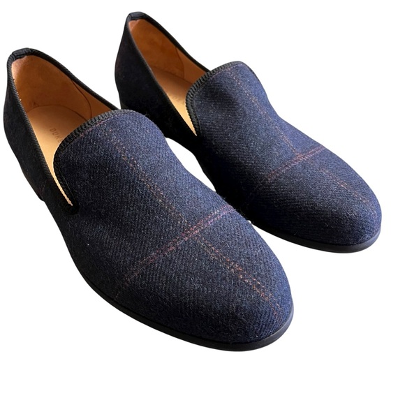 Duke + Dexter Harli Loafers Mens 11 Navy Wool Windowpane Plaid Dress Shoes main image 11